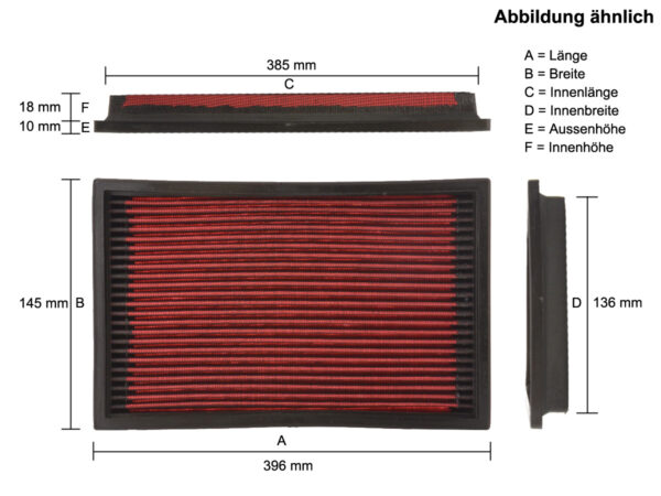 Filtre de remplacement filtre à air sport Ford Mondeo I, II (BAP / BFP / BNP / GBP) 1.8i - – Image 7