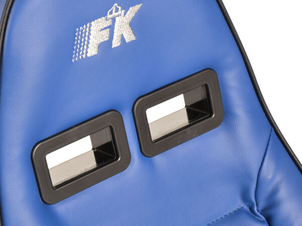 Sièges sport FK Sièges demi-coque de voiture Set Dortmund cuir artificiel bleu passepoil blanc - – Image 3