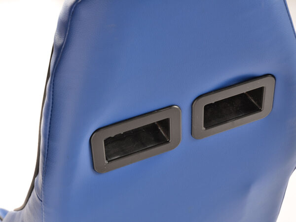 Sièges sport FK Sièges demi-coque de voiture Set Dortmund cuir artificiel bleu passepoil blanc - – Image 7