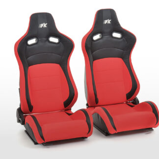 Sièges sport FK Sièges demi-coque auto Cologne cuir artificiel / tissu noir / rouge -
