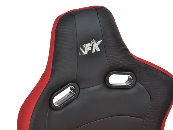 Sièges sport FK Sièges demi-coque auto Cologne cuir artificiel / tissu noir / rouge - – Image 2
