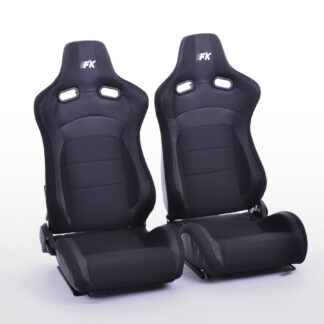 Sièges sport FK Set de sièges auto demi-coque cuir artificiel Cologne / tissu noir -
