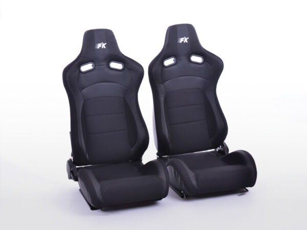 Sièges sport FK Set de sièges auto demi-coque cuir artificiel Cologne / tissu noir -