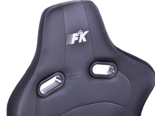Sièges sport FK Set de sièges auto demi-coque cuir artificiel Cologne / tissu noir - – Image 2