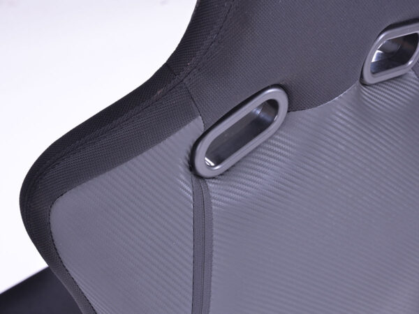 Sièges sport FK Set de sièges auto demi-coque cuir artificiel Cologne / tissu noir - – Image 6