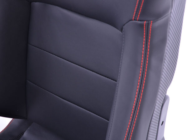 Sièges sport FK Sièges demi-coque pour voiture Set Stuttgart simili cuir noir aspect carbone - – Image 5