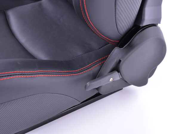 Sièges sport FK Sièges demi-coque pour voiture Set Stuttgart simili cuir noir aspect carbone - – Image 6