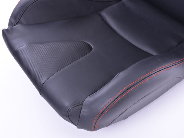 Sièges sport FK Sièges demi-coque pour voiture Set Stuttgart simili cuir noir aspect carbone - – Image 7