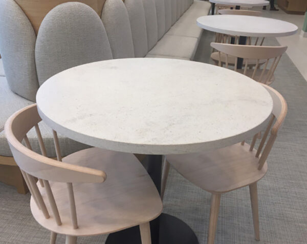 Plateau de table rond - 110 x 110 x 3 - Charmot Clair Adouci - COMPTOIR DES PIERRES – Image 4