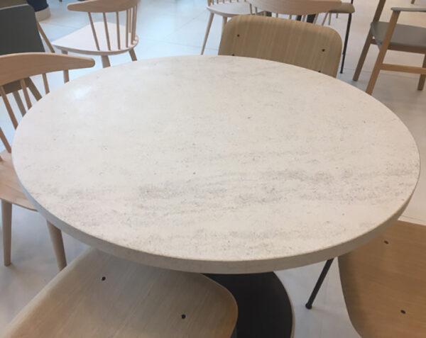 Plateau de table rond - 110 x 110 x 3 - Charmot Clair Adouci - COMPTOIR DES PIERRES – Image 6