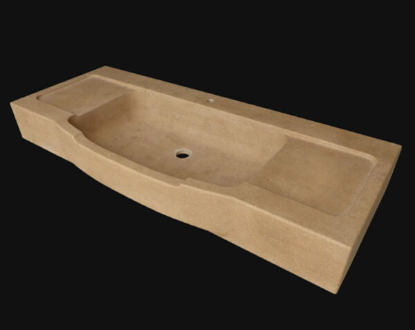 Evier massif Corton 1 bac - 120 x 65 x 15 - Charmot Doré Adouci - COMPTOIR DES PIERRES – Image 3