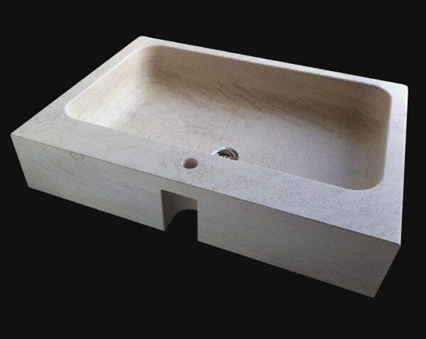 Evier en pierre 1 bac Aigues - 100 x 60 x 15 - Charmot Clair Adouci - COMPTOIR DES PIERRES – Image 3