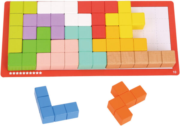 Puzzles Cube Puzzle 10 niveaux Jeu de réflexion éducatif en bois 23 pièces - Tooky Toy – Image 7