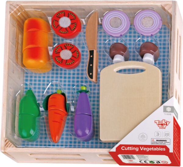 Toy food Coffret à légumes en bois avec légumes à trancher 20 pièces - Tooky Toy – Image 11