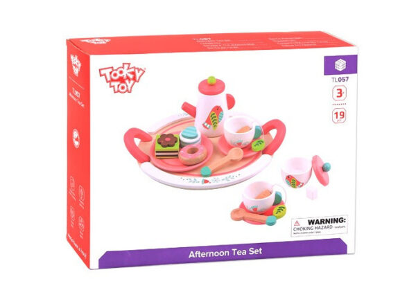 Toy food Service à thé en bois blanc/rose 19 pièces - Tooky Toy – Image 12