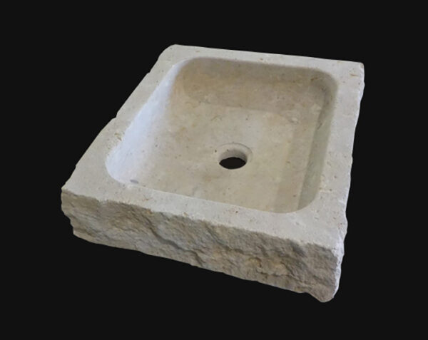 Vasque en pierre Uzès - 50 x 35 x 10 - Comblanchien Clair Adouci - COMPTOIR DES PIERRES – Image 3