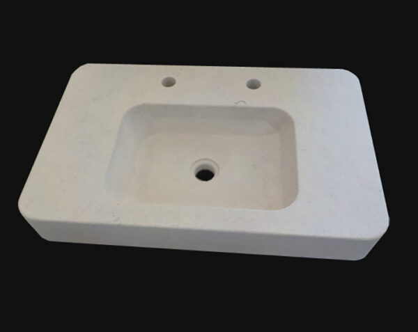 Vasque en pierre Grignan - 80 x 50 x 8 - Charmot Clair Adouci - COMPTOIR DES PIERRES – Image 3