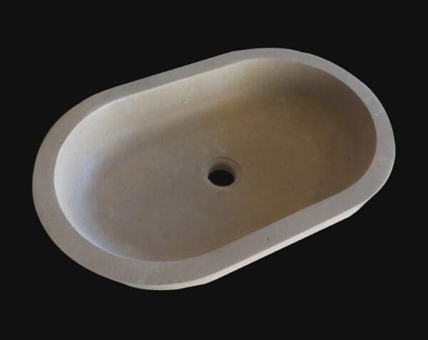 Vasque en pierre Pernand - 85 x 35 x 10 - Charmot Clair Adouci - COMPTOIR DES PIERRES – Image 5