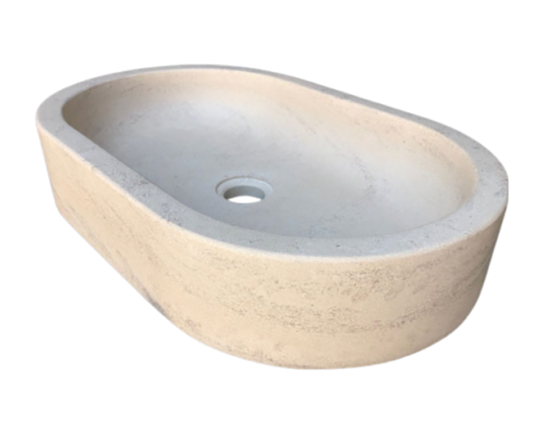 Vasque en pierre Pernand - 85 x 35 x 10 - Charmot Clair Adouci - COMPTOIR DES PIERRES
