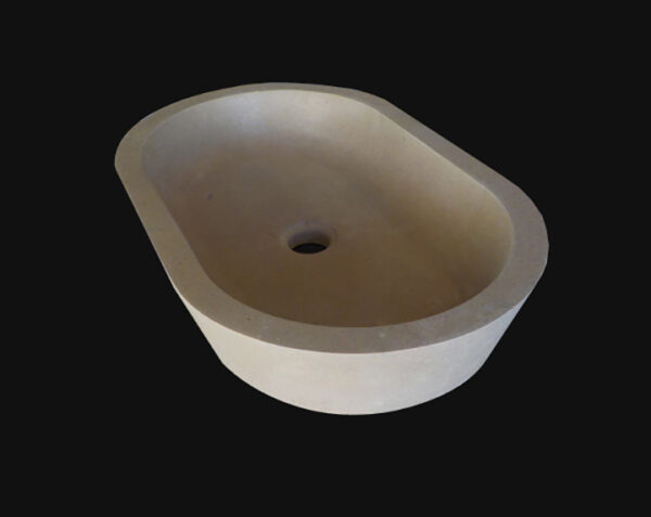 Vasque en pierre Pernand - 85 x 35 x 10 - Charmot Doré Adouci - COMPTOIR DES PIERRES – Image 3