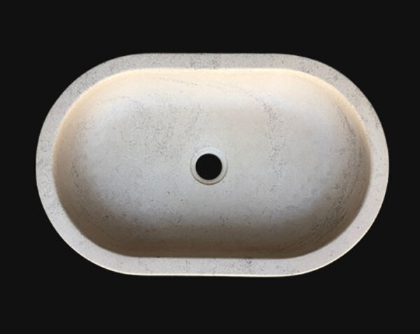 Vasque en pierre Pernand - 85 x 35 x 10 - Charmot Clair Adouci - COMPTOIR DES PIERRES – Image 3