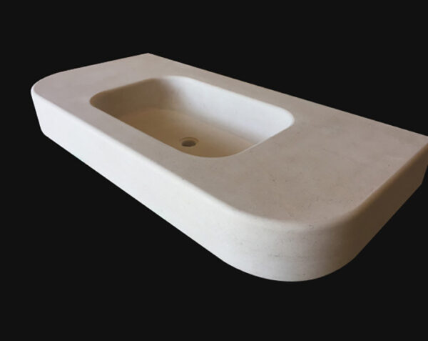 Vasque en pierre Grignan - 70 x 50 x 8 - Charmot Clair Adouci - COMPTOIR DES PIERRES – Image 6