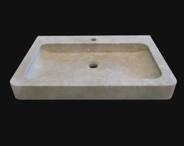 Vasque en pierre Grignan - 100 x 50 x 8 - Charmot Clair Adouci - COMPTOIR DES PIERRES – Image 4
