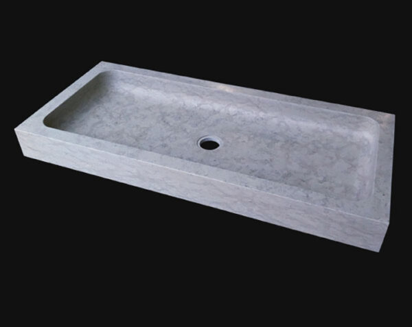 Vasque en pierre Saint-Rémy - 85 x 45 x 10 - Bleu de Lignières Adouci - COMPTOIR DES PIERRES – Image 3