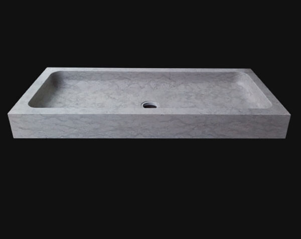 Vasque en pierre Saint-Rémy - 55 x 45 x 10 - Bleu de Lignières Adouci - COMPTOIR DES PIERRES – Image 4