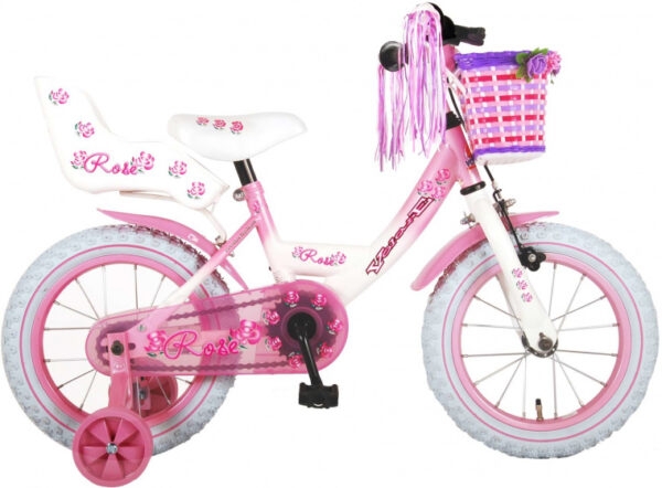 Children bikes Rose 14 Pouces 23,5 cm Fille Frein à rétropédalage Blanc/Rose - Volare – Image 22