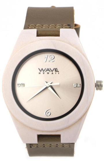 Montres montre Citizen Miyota hommes 4 cm bois/cuir blanc/brun - Wave Hawaii – Image 6