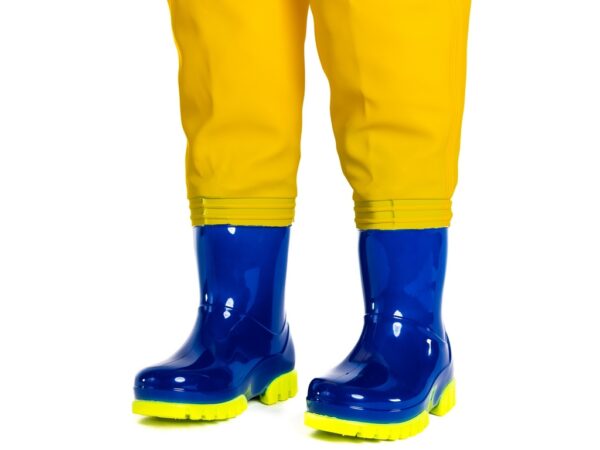 Salopette Kidsplay jaune à bottes orange – Image 3