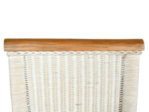Chaise de salle à manger avec accoudoirs, chaise en rotin blanc, chaise en osier Perth, fauteuil en rotin durable – Image 6
