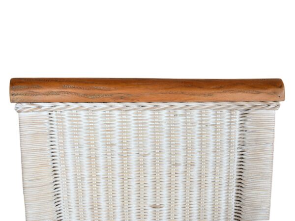 Ensemble de chaises de salle à manger en rotin, Perth, 4 pièces, blanches, en osier, durables – Image 7