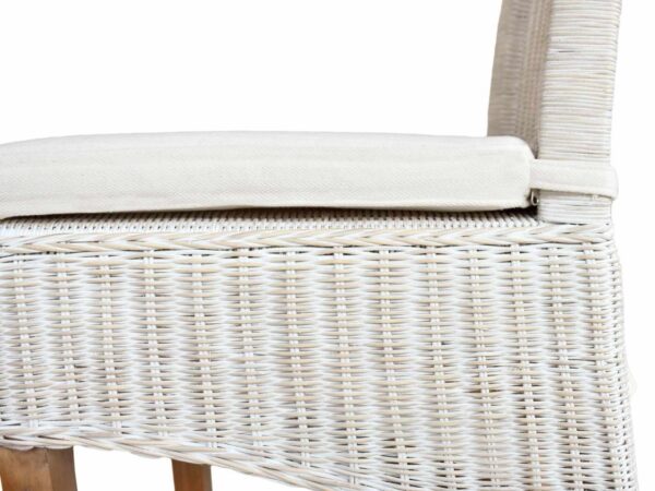 Chaise de salle à manger chaise en rotin chaise de table à manger blanc Perth rotin chaise en osier naturel durable – Image 9