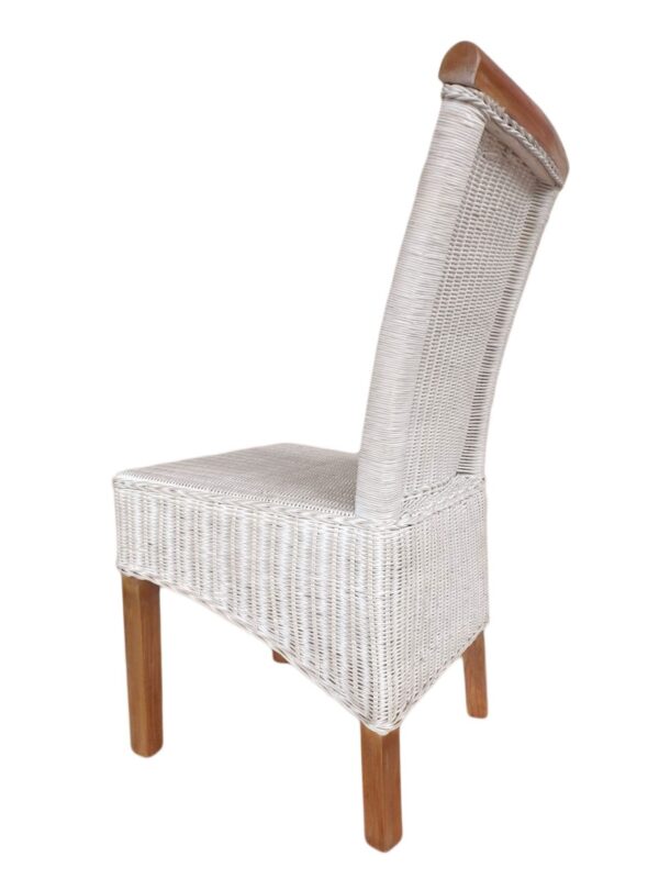 Ensemble de chaises de salle à manger en rotin, Perth, 4 pièces, blanches, en osier, durables – Image 6