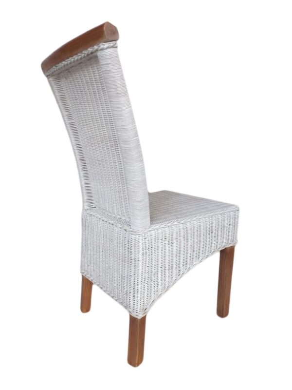 Ensemble de chaises de salle à manger en rotin, Perth, 4 pièces, blanches, en osier, durables – Image 5