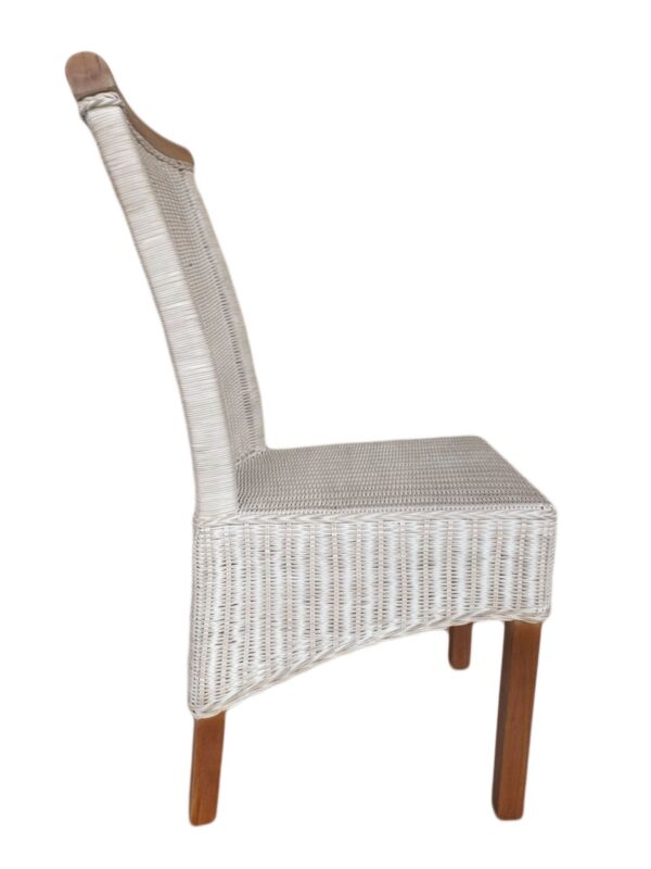 Ensemble de chaises de salle à manger en rotin, Perth, 4 pièces, blanches, en osier, durables – Image 3