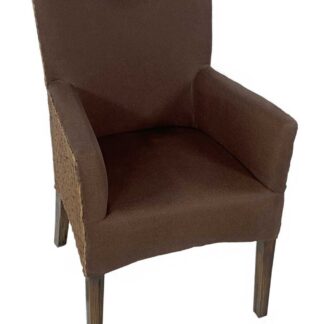 Chaise en rotin chaise de salle à manger fauteuil avec accoudoirs chaise rembourrée Bilbao fauteuil rembourré marron prairie