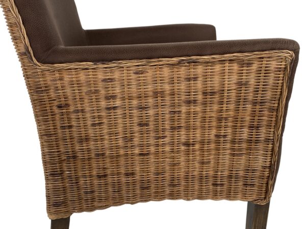 Chaises de salle à manger lot de 6 fauteuils en rotin fauteuils Bilbao chaises rembourrées chaises rembourrées marron prairie – Image 8