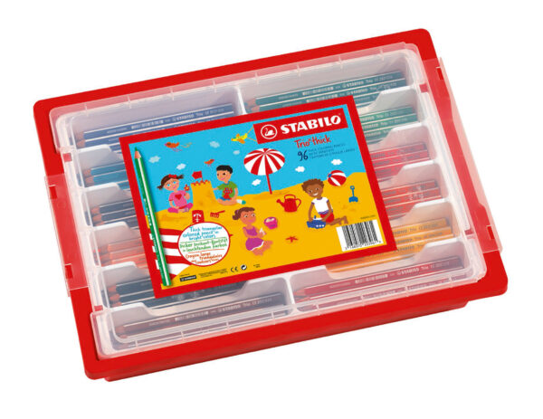 Schoolpack x 96 STABILO Trio - 12 coloris assortis - Carton de 3 pièces