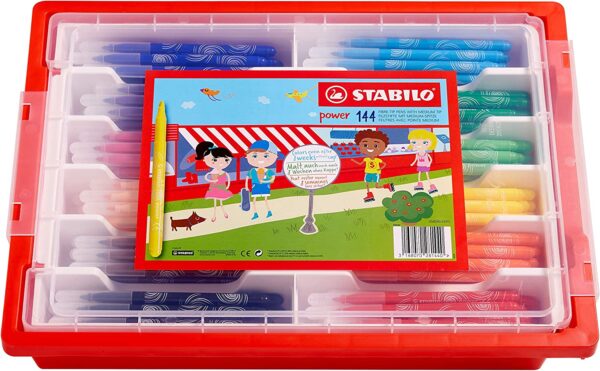 Schoolpack x 144 STABILO power - 12 coloris assortis - Carton de 3 pièces