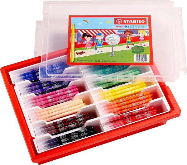 Schoolpack x 144 STABILO power - 12 coloris assortis - Carton de 3 pièces – Image 2