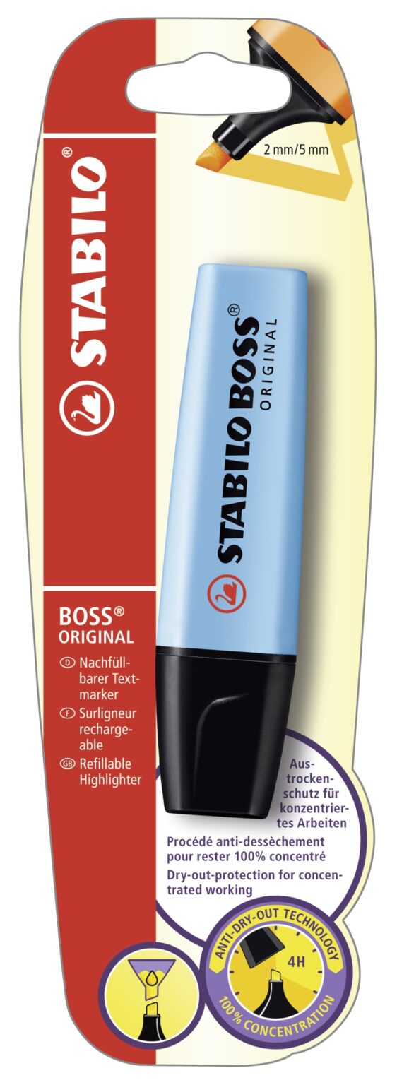 Blister carton x 1 STABILO BOSS ORIGINAL - bleu