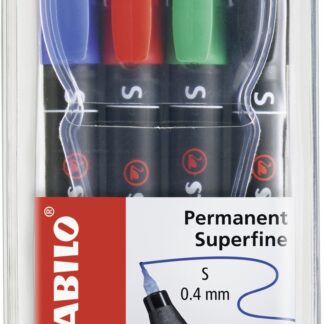 Pochette x 4 STABILO OHPen permanent 0,4 mm - noir + bleu + rouge + vert - Carton de 5 pièces