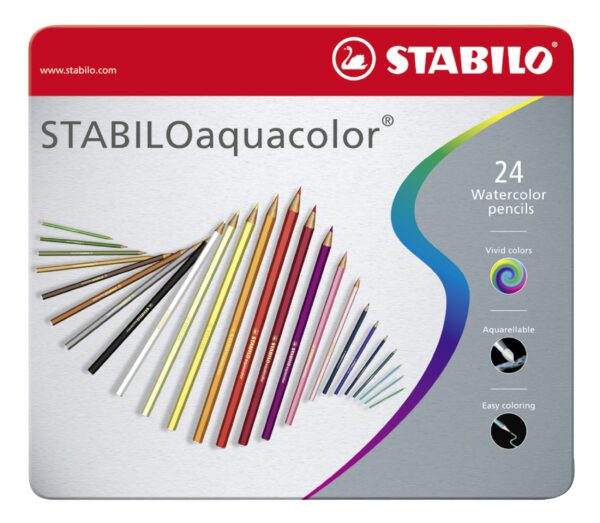 Boîte métal x 24 STABILOaquacolor ARTY - Carton de 5 pièces