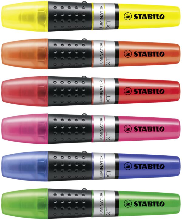 Pochette x 6 STABILO LUMINATOR - rouge + orange + jaune + vert + bleu + rose – Image 2