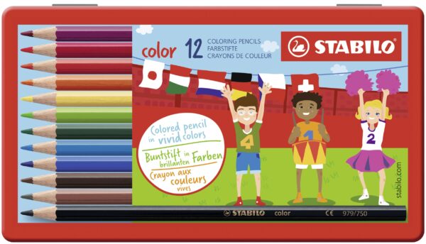 Boîte métal x 12 STABILO color - Carton de 5 pièces