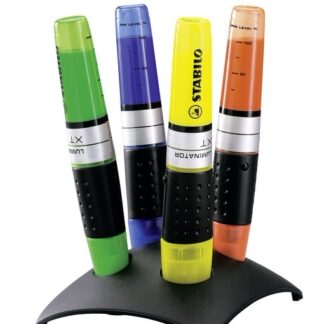 Set de bureau x 4 STABILO LUMINATOR - jaune + vert + bleu foncé + orange
