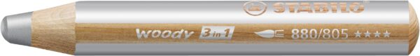 STABILO woody 3 in 1 - argent - Carton de 5 pièces